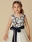 preiswerte Kleider für die Blumenmädchen-A-Linie Tee-Länge Blumenmädchenkleid Süßes Ballkleid Satin mit Schärpe / Band Fit 3-16 Jahre