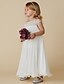 cheap Flower Girl Dresses-Sheath / Column Knee Length Flower Girl Dress Wedding Cute Prom Dress Chiffon with Beading Fit 3-16 Years