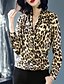 cheap Women&#039;s Blouses &amp; Shirts-Women&#039;s Holiday Vintage / Active Blouse - Solid Colored / Leopard V Neck