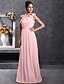 cheap Bridesmaid Dresses-Sheath / Column Bridesmaid Dress One Shoulder Sleeveless Floral Floor Length Chiffon with Pleats / Draping / Flower 2022