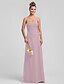 cheap Bridesmaid Dresses-Sheath / Column Sweetheart Neckline Floor Length Chiffon Bridesmaid Dress with Criss Cross / Flower by LAN TING BRIDE®