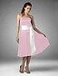 cheap The Wedding Store-Ball Gown / A-Line Bridesmaid Dress Strapless Sleeveless Color Block Knee Length Satin with Sash / Ribbon 2022