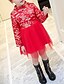 tanie Sukienki-Dziewczyny &#039; Długi rękaw Solidne kolory Grafika drukowana 3D Sukienki Kwiaty Bawełna Poliester Sukienka Jesień Zima Brzdąc Codzienny
