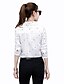 preiswerte Tops für Frauen in Übergrößen-Damen Hemd Geometrisch Übergröße Hemdkragen Täglich Arbeit Langarm Oberteile Weiß Schwarz