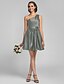 cheap Bridesmaid Dresses-Ball Gown / A-Line Bridesmaid Dress One Shoulder Sleeveless Short / Mini Satin with Side Draping