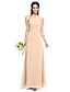 cheap Bridesmaid Dresses-Sheath / Column One Shoulder Floor Length Chiffon Bridesmaid Dress with Pleats / Side Draping