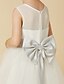 cheap Flower Girl Dresses-A-Line Tea Length Flower Girl Dress Wedding Cute Prom Dress Chiffon with Sash / Ribbon Fit 3-16 Years