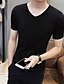 cheap Men&#039;s Casual T-shirts-Men&#039;s T shirt Tee Solid Colored V Neck White Black Gray Short Sleeve Daily Tops Streetwear