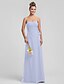 cheap Bridesmaid Dresses-Sheath / Column Sweetheart Neckline Floor Length Chiffon Bridesmaid Dress with Criss Cross / Flower by LAN TING BRIDE®