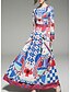 cheap Women&#039;s Dresses-Women&#039;s Maxi Blue Dress Summer Daily Sheath Geometric M L Slim
