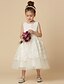 cheap Flower Girl Dresses-A-Line Tea Length Flower Girl Dress First Communion Cute Prom Dress Lace with Lace Fit 3-16 Years