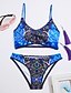 preiswerte Bikinis-Damen Boho Boho Gurt Dunkelblau Hellblau Cheeky-Bikinihose Bikinis Bademode - Paisley-Muster Druck M L XL Dunkelblau