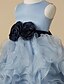 tanie Sukienki dla małych druhen-Balowa Sięgająca podłoża Sukienka dla dziewczynki z kwiatami Korowód Śliczna sukienka na studniówkę Satyna z Kokardki Dopasuj 3-16 lat