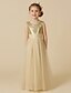 cheap Flower Girl Dresses-Sheath / Column Floor Length Flower Girl Dress Cute Prom Dress Tulle with Sash / Ribbon Fit 3-16 Years