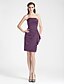 cheap Bridesmaid Dresses-Sheath / Column Bridesmaid Dress Strapless Sleeveless Sexy Knee Length Satin with Side Draping 2022