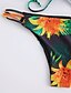 cheap Women&#039;s Lingerie-Women&#039;s Floral / Geometric Halter Neck Black Bikini Swimwear - Multi Color Print S M L Holiday / Low Waist / Slim