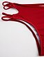 levne Bikiny-Dámské Jednobarevné Šněrování Rubínově červená Slipy Bikiny Plavky - Jednobarevné Sexy Moderní styl M L XL Rubínově červená