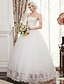 cheap The Wedding Store-Ball Gown Wedding Dresses Strapless Floor Length Beaded Lace Strapless Formal Sparkle &amp; Shine with Beading Appliques 2022