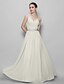 cheap Bridesmaid Dresses-A-Line Bridesmaid Dress Straps Sleeveless Open Back Floor Length Chiffon with Criss Cross