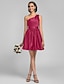 cheap Bridesmaid Dresses-Ball Gown / A-Line Bridesmaid Dress One Shoulder Sleeveless Short / Mini Satin with Side Draping