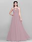 cheap Bridesmaid Dresses-A-Line Bridesmaid Dress Jewel Neck Sleeveless Elegant Floor Length Chiffon with Sash / Ribbon / Ruched / Draping