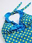 cheap Women&#039;s Swimwear &amp; Bikinis-Women&#039;s Chic &amp; Modern Blue Green Yellow One-piece Swimwear - Solid Colored / Dots Polka Dots M L XL