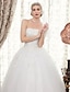 cheap The Wedding Store-Ball Gown Wedding Dresses Strapless Floor Length Beaded Lace Strapless Formal Sparkle &amp; Shine with Beading Appliques 2022