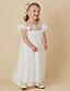 olcso Koszorúslányruhák kislányoknak-Szűk szabású Hosszú Virágoslány ruha Aranyos báli ruha Sifon val vel Rakott 3-16 éves korig alkalmas