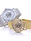 cheap Quartz Watches-Women&#039;s Fashion Watch Skeleton Watch Gold Watch Quartz Ladies Large Dial Analog Gold Silver / One Year