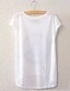 baratos T-Shirts de mulher-Mulheres Camiseta Vintage Manga Borboleta Franjas, Sólido Algodão