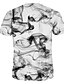 abordables Camisetas 3D de hombre-Hombre Camiseta Geométrico Bloque de color Escote Redondo Blanco Manga Corta Talla Grande Diario Fin de semana Estampado Tops Básico Exagerado / Verano / Verano