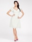 cheap Bridesmaid Dresses-Ball Gown / A-Line V Neck Knee Length Chiffon Bridesmaid Dress with Criss Cross