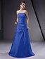 cheap Bridesmaid Dresses-Ball Gown / A-Line Strapless Floor Length Taffeta Bridesmaid Dress with Beading / Side Draping