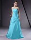 cheap Bridesmaid Dresses-Ball Gown / A-Line Strapless Floor Length Taffeta Bridesmaid Dress with Beading / Side Draping