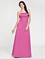 cheap Bridesmaid Dresses-A-Line / Princess Strapless Floor Length Satin Bridesmaid Dress with Criss Cross by LAN TING BRIDE®