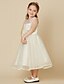 cheap Flower Girl Dresses-A-Line Knee Length Flower Girl Dress First Communion Cute Prom Dress Lace with Sash / Ribbon Fit 3-16 Years