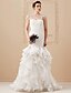 olcso Menyasszonyi ruhák-Harang fazon Esküvői ruhák Szív-alakú Seprűuszály Organza Tüll Pántok Formális Külön test val vel Virágos kristály tű 2022 / Kétrészes