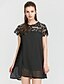 cheap Women&#039;s Dresses-Women&#039;s Daily / Holiday / Going out Street chic Sheath Dress - Solid Colored / Lace Black Summer Black M L XL / Club / Beach