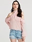 preiswerte Blusen &amp; Hemden in Übergrößen-Damen Bluse Schachbrett Einfarbig Ständer Rosa Täglich Bekleidung / Langarm