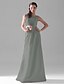 cheap Bridesmaid Dresses-A-Line Bridesmaid Dress Scoop Neck Sleeveless Elegant Floor Length Satin with Side Draping 2022