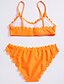 cheap Women&#039;s Swimwear &amp; Bikinis-Women&#039;s Solid Bikini Swimsuit Solid Colored Halter Neck Swimwear Bathing Suits Orange