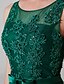Χαμηλού Κόστους Φορέματα Χορού Αποφοίτησης-Γραμμή Α Κομψό Φόρεμα Χοροεσπερίδα Επίσημο Βραδινό Μακρύ Αμάνικο Λαιμός σέσουλα Τούλι με Χάντρες Διακοσμητικά Επιράμματα 2024