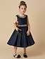 זול שמלות לילדות פרחים-גזרת A באורך  הברך שמלה לנערת הפרחים  תחרות שמלת נשף חמודה טפטה עם חרוזים מתאים 3-16 שנים