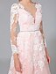 cheap Wedding Dresses-Wedding Dresses A-Line Bateau Neck Long Sleeve Chapel Train Tulle Bridal Gowns With Sash / Ribbon Sequin 2024