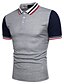 cheap Classic Polo-Men&#039;s Golf Shirt Color Block Striped Collar Shirt Collar White Black Dark Gray Navy Blue Short Sleeve Daily Work Patchwork Slim Tops Basic Streetwear / Summer / Summer