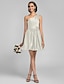 رخيصةأون فساتين الاشبينات-Ball Gown / A-Line Bridesmaid Dress One Shoulder Sleeveless Short / Mini Satin with Side Draping