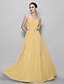 cheap Bridesmaid Dresses-A-Line Bridesmaid Dress Straps Sleeveless Open Back Floor Length Chiffon with Criss Cross