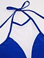baratos Biquínis e Roupas de Banho Femininas-Mulheres decote Profundo / Color Block Amarelo Azul Maiô Roupa de Banho - Estampa Colorida S M L / Sem Aro / Com Bojo