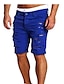 billiga Vardagsshorts-Herr Mager Shorts Solid färg Knelängd Dagligen Bomull Kineseri Vit Svart Elastisk / Sommar