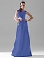 cheap Bridesmaid Dresses-A-Line Bridesmaid Dress Scoop Neck Sleeveless Elegant Floor Length Satin with Side Draping 2022